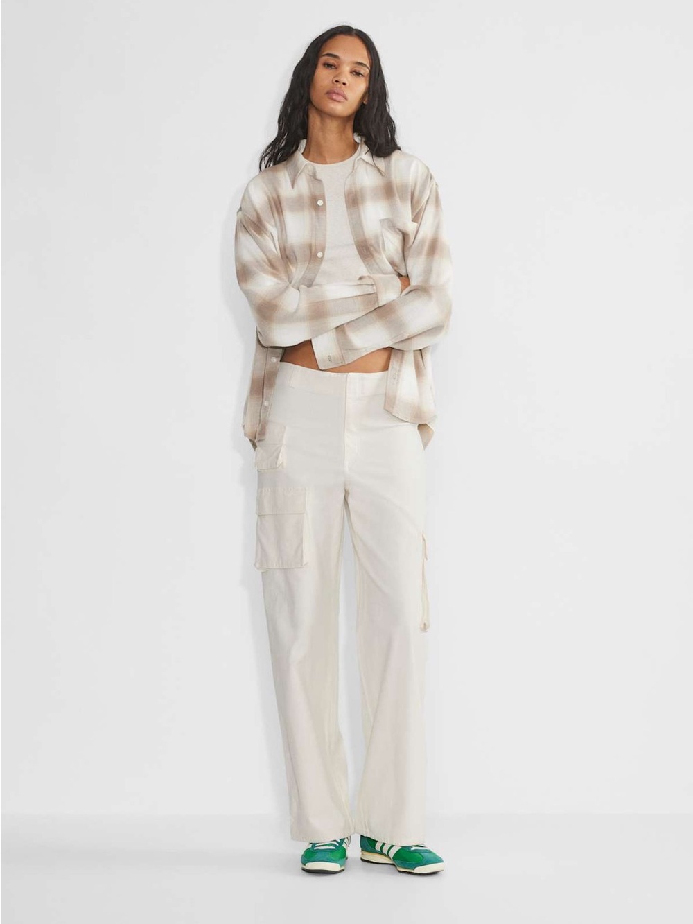 Aritzia TNA Picture Cargo Pant Wide Leg Light Birch Size 4